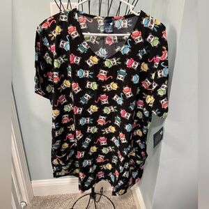 Zoe + Chloe Extra Large XL Winter panda sweater weather Scrub Top Women Shirt